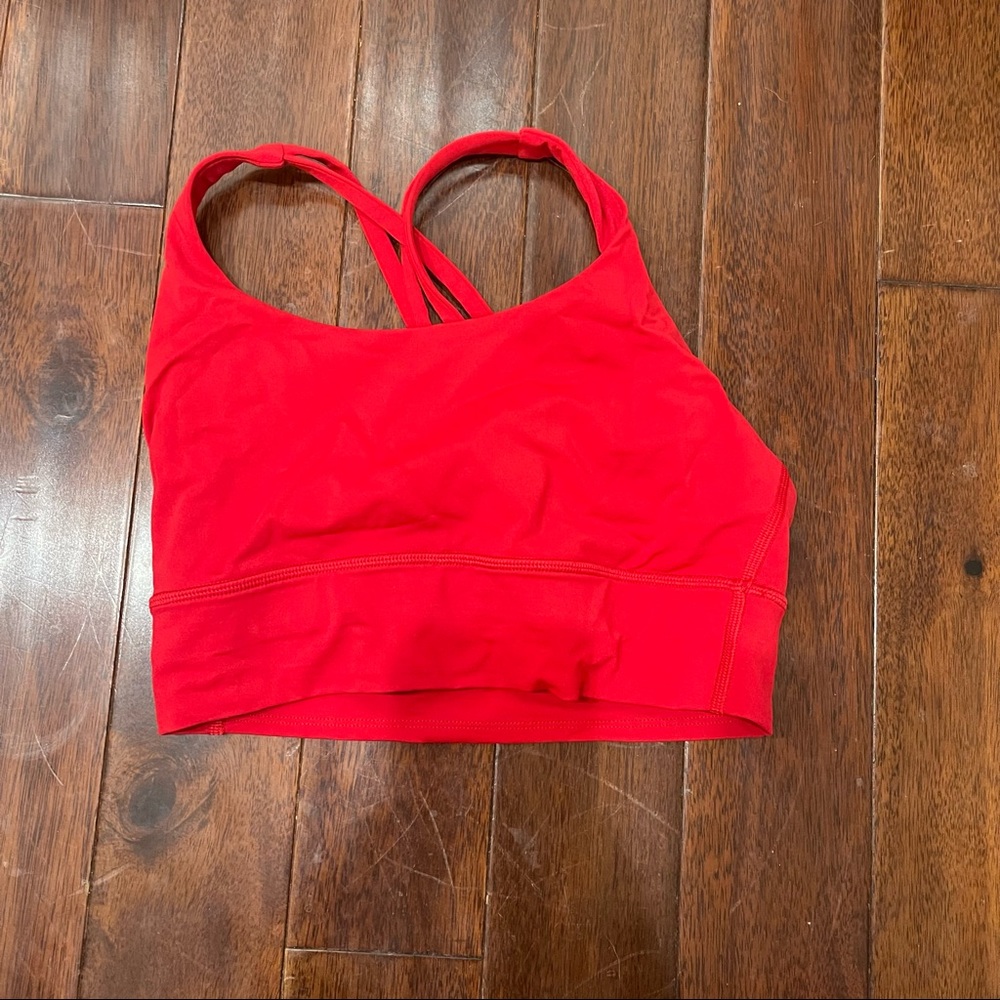 Lululemon Red Long Line Energy Bra, Size 6